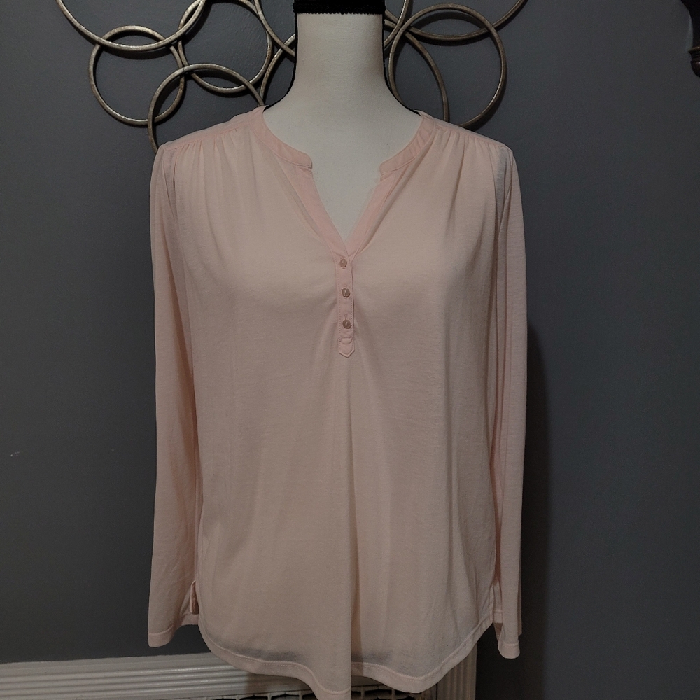 H&M Light Pink Long Sleeve Casual Top